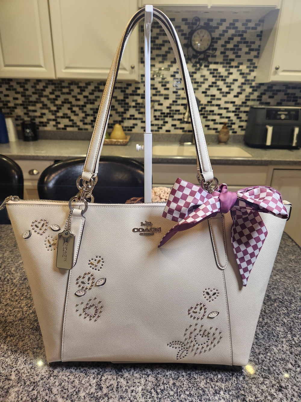 Coach Ava Tote With Heart Rivets Studs